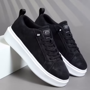 Men' & Women' Platform Sneakers for Height Increase - Low-Top Round Toe Lace-Up Shoes with Sole, Minimalist White Suitable for Casual,, Casual Attire - - Versatile Lift Footwear, Women Shoes