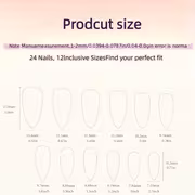 96pcs. New Easy Lines Shape Combination Pack, Medium And Long Almond Shaped Detachable Nail Pieces, Suitable for Women And to Wear Daily, Work, Travel, Nail Salon And Nail Art at Home, Holiday Gifts, Nail Art Decoration - Image 9