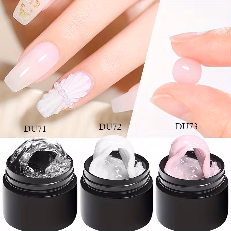 MTSSII 3pcs Non Stick Hand Extension Hard Gel Set, Nail Polish for 3D Carving Flower Modeling Nail Art Shaping Solid Gel V