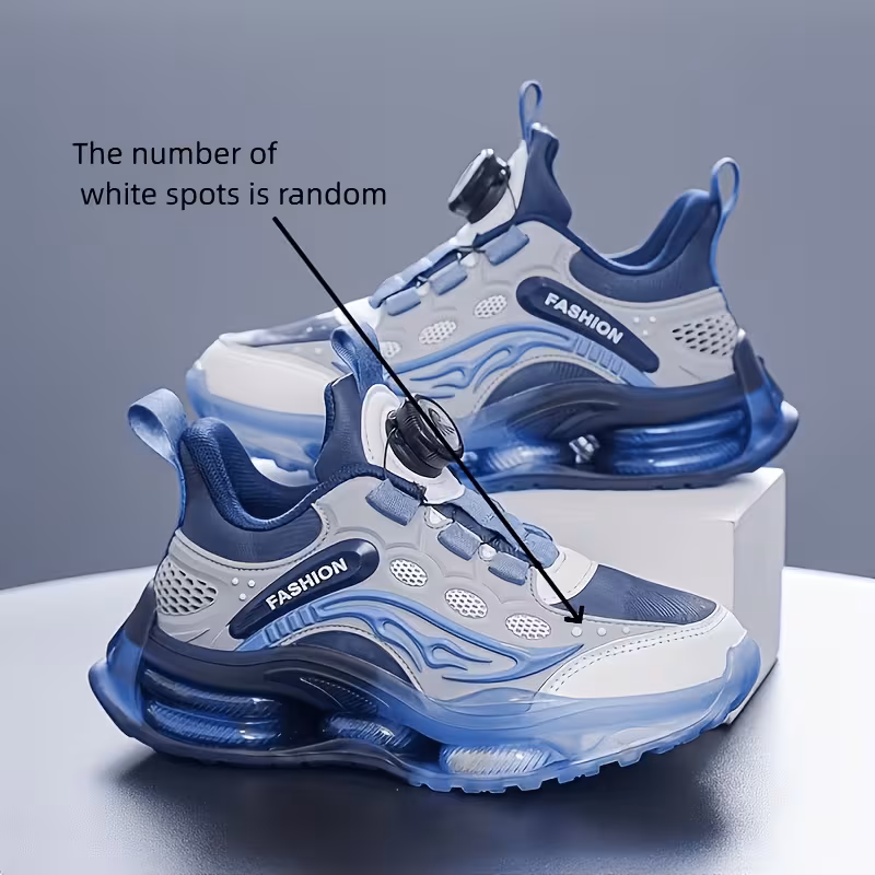 New Children's Fashion Sneakers, Outdoor Running Shoes with Swivel Buckle, Non-Slip Soft Sole Casual Shoes, White Dots on the Toe in Random Quantities