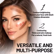 3pcs Face Makeup Set (Blush Stick, Highlighter Stick, And Makeup Brush) Cream Texture, Matte Waterproof Sweatproof Transfer-Proof, All-Day Long Lasting, Natural Pearl Glow, Easy Blending for Stereo Facial Look, Gift Makeup Set Gift for Women - Image 5