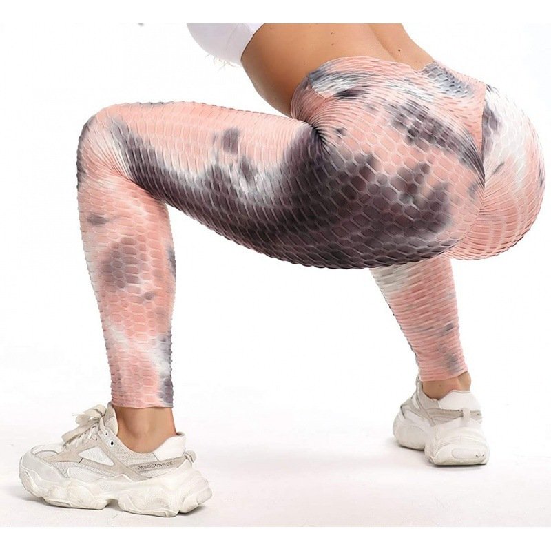 Tie-dye Jacquard Bubble Ladies Yoga Pants - Image 5