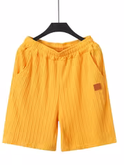 Men'S Jacquard Casual Bermuda Shorts - Loose Elastic Breathable Sports Shorts Waistband - Fitness And Beach Leisure Shorts - Image 6