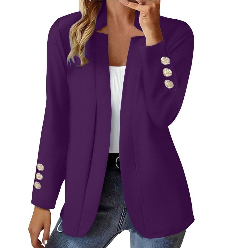 Womens Suit Long-sleeve Cufflink Cardigan Jacket - Image 8