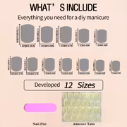 Upgrade Your Look with 24 Short Square Press-On Nails, Minimalist Design, Glossy Fake Nails, Extendable And Detachable Nails, with Jelly Glue, 1 Nail File, 1 - Image 4