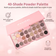 All-In-One Eye, Lip And Base Makeup Set, 40-Shade Eyeshadow Palette, Waterproof Eyebrow Pencil, Brow Gel, Smudge-Proof Eyeliner And Lengthening Mascara, 3-Color Matte Lip Cream Flawless Foundation, with 4 Pro Makeup Brushes, for Women - Image 2