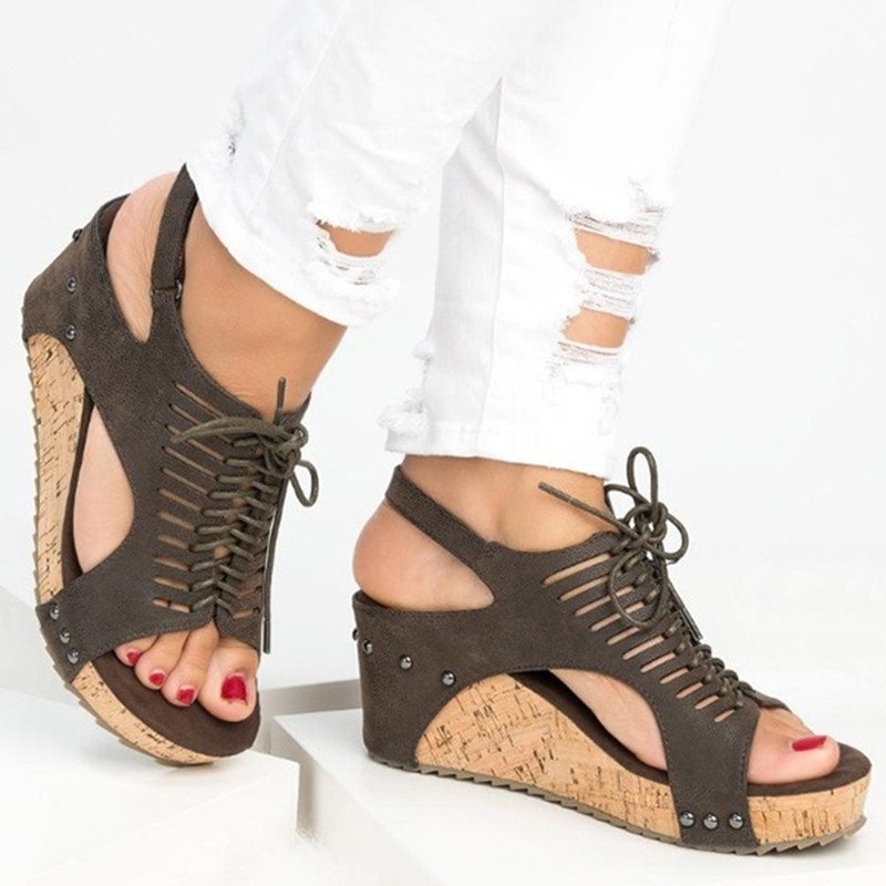 High heel women's sandals laser mesh - Image 4