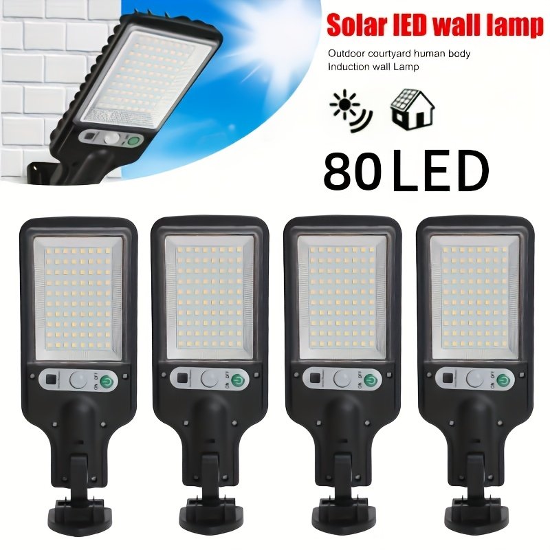 80LED Solar Intelligent Induction Street Light, Super Bright, with Remote Control, Single Pack, ABS Material, No Charging Required, Ultra-High Power Built-In Rechargeable 18650 Lithium Battery, 1200Mah Battery - Image 5