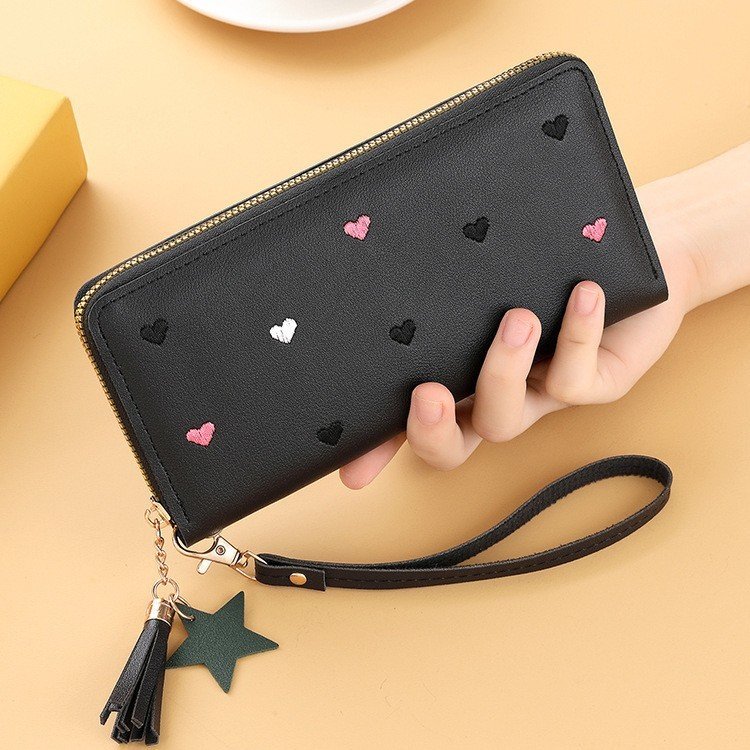 Cute Mini Embroidered Long Wallet For Women - Image 3