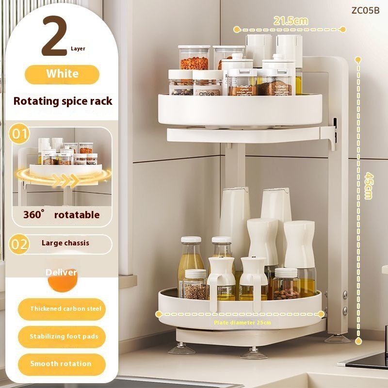 Kitchen Countertop Multi-function Rotating Seasoning Product Storage Rack - Image 8