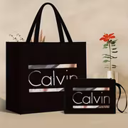 Two-Piece Set Bag Handbag, with Letter Printing - Spacious And Durable, Including a Matching Makeup Bag, Magnetic Closure - Perfect for - Image 2