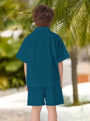 Music-Themed Kids' Short-Sleeve Shirt Set - Stylish and Comfortable for Summer Outings, Perfect for Music Events or as a Gift, Perfect for Outdoor - Image 3