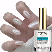 Spring Summer Pearl White Armor Strengthener - YSYW 10ML Nail Oil, Natural Quick-Dry, No Light Needed, Easy Application, Long-Lasting Glossy Square, Pearlescent Effect, Salon-Quality Manicure, Suitable for Daily Commute Wear - Image 4