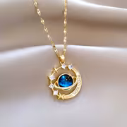 NEW 2-Pack, Dreamy Blue Planet Moon Pendant Necklace, High-Quality Jewelry, Upgraded Fashion Necklace, Premium Decorative Necklace, Suitable for Daily Wear, Black Friday, Christmas, New Year, and Valentine's Day, Wedding Season Accessory, Ideal Gift - Image 6