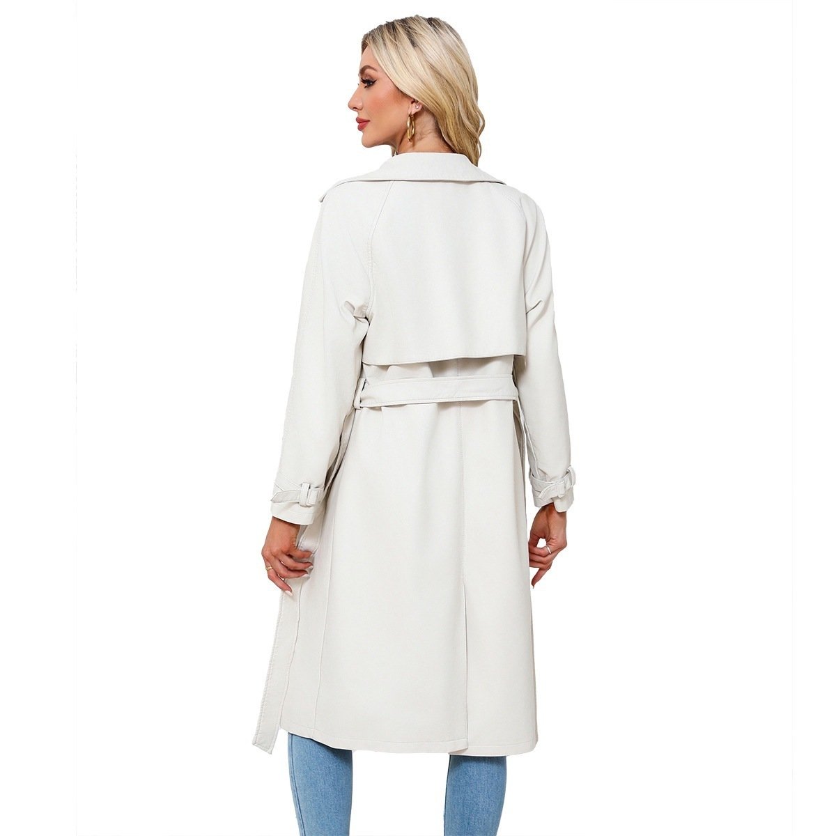 SpringAutumn Womens Trench Coat Long Loose Jacket - Image 10
