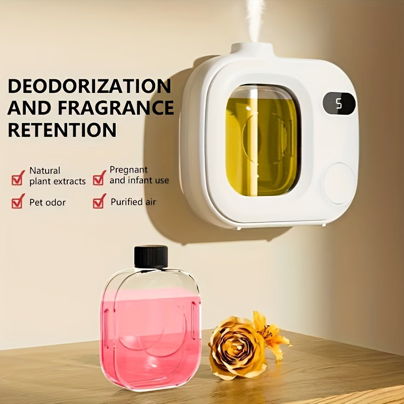 One-Button Switch, Five-Speed Adjustable Smart Aromatherapy Diffuser - Suitable for Essential Oils/Perfumes, 500 Mah Rechargeable Battery, USB Charging, Indoor Air Freshener, Long-Lasting Home Fragrance