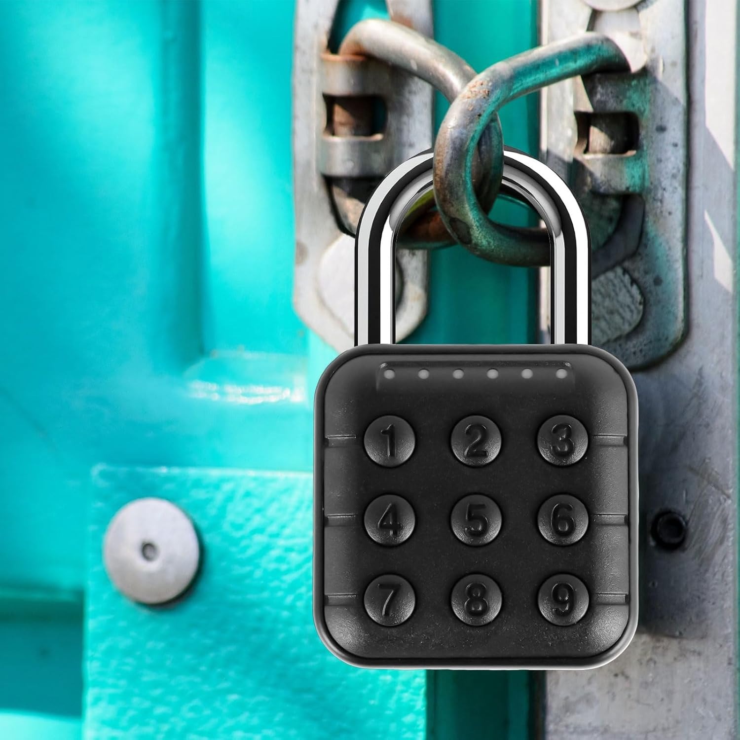 Smart Door Password Lock, Digital Password Lock, Aluminum Alloy Storage Cabinet Padlock, Outdoor Fence Button Security Padlock, Suitable for Gym, School, Travel, Birthday And School Gifts - Image 3