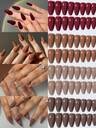 96pcs (4 Colors) Almond Shaped Glossy Acrylic Nail Stickers, Perfect Fit For Long Nails, Set Includes: 1 Bottle Of Gel Polish And 1 Nail File, Suitable For Women And Girls For Daily Wear, Parties, And Nail Art Nail Supplies - Image 12