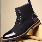 British-style Canvas Patchwork Ankle Boots, Urban Casual Versatile Style, Fashionable Daily Commuter Shoes - Image 4