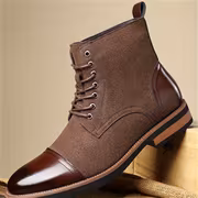 British-style Canvas Patchwork Ankle Boots, Urban Casual Versatile Style, Fashionable Daily Commuter Shoes - Image 5