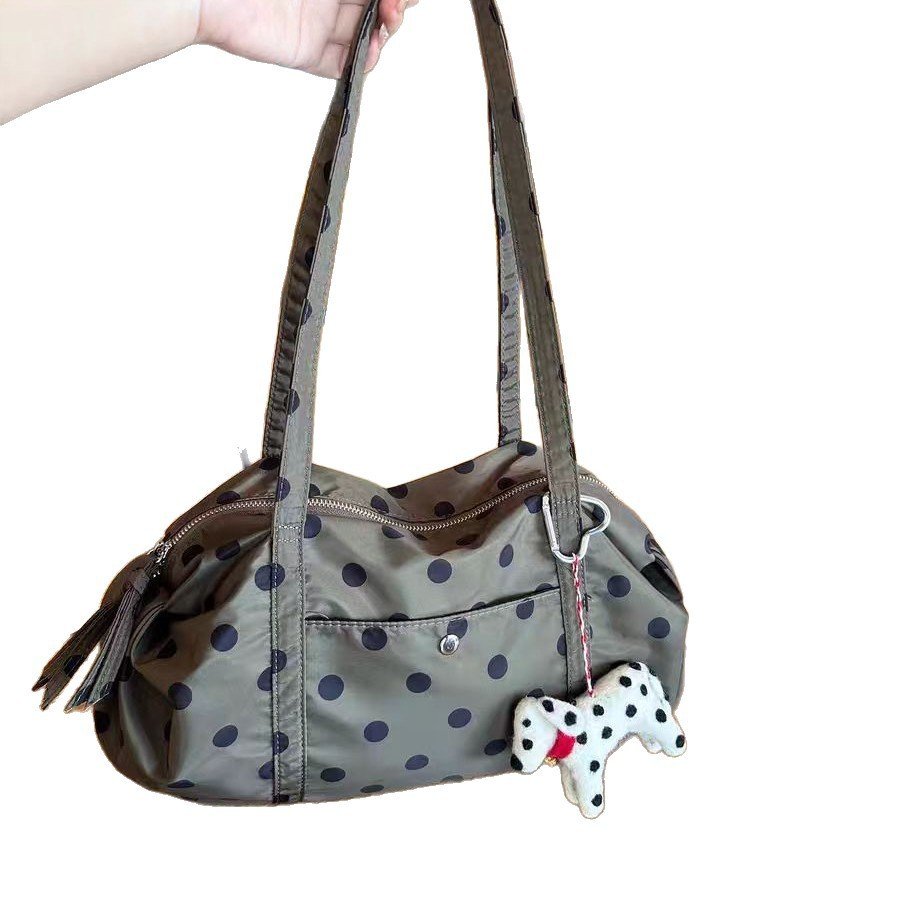 Niche-designed Polka-dot, High-capacity Versatile Nylon Shoulder Bag - Image 3