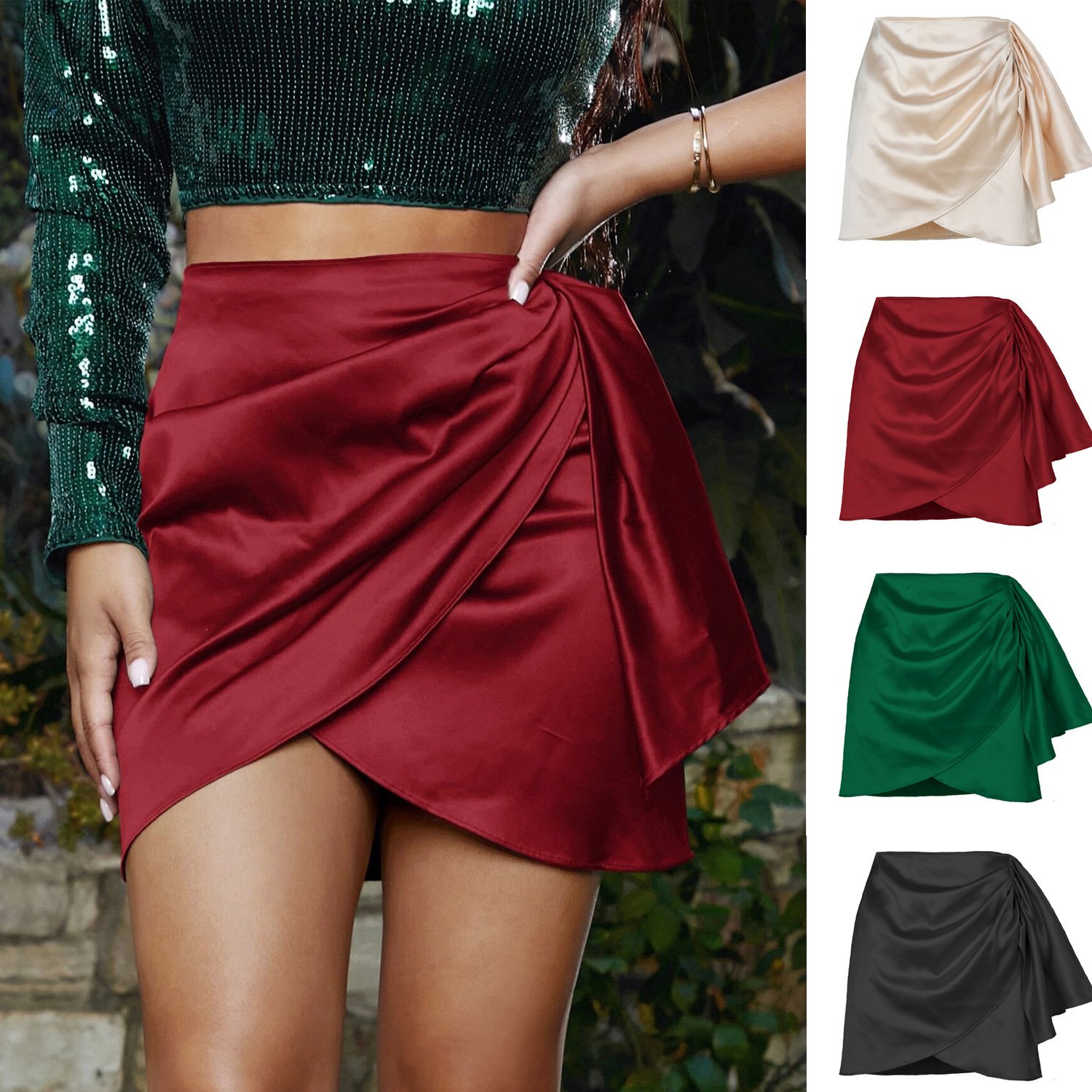 Women's Irregular Zipper Skirt Pleated - Image 9