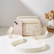 Women's Multi-Layer Shoulder & Crossbody Bag with Flower - Layered Square Bag Suitable for,, Travel, Zipper Closure,, //, Casual & Dressy Handbag - Image 3
