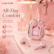 Transparent Wireless Earbuds Wireless 5.3 Headphones with ENC Noise Canceling Earphones, HiFi Dual Stereo Microphone In-Ear Earbuds with Charging And LED Digital Display Sports Headset. - Image 5