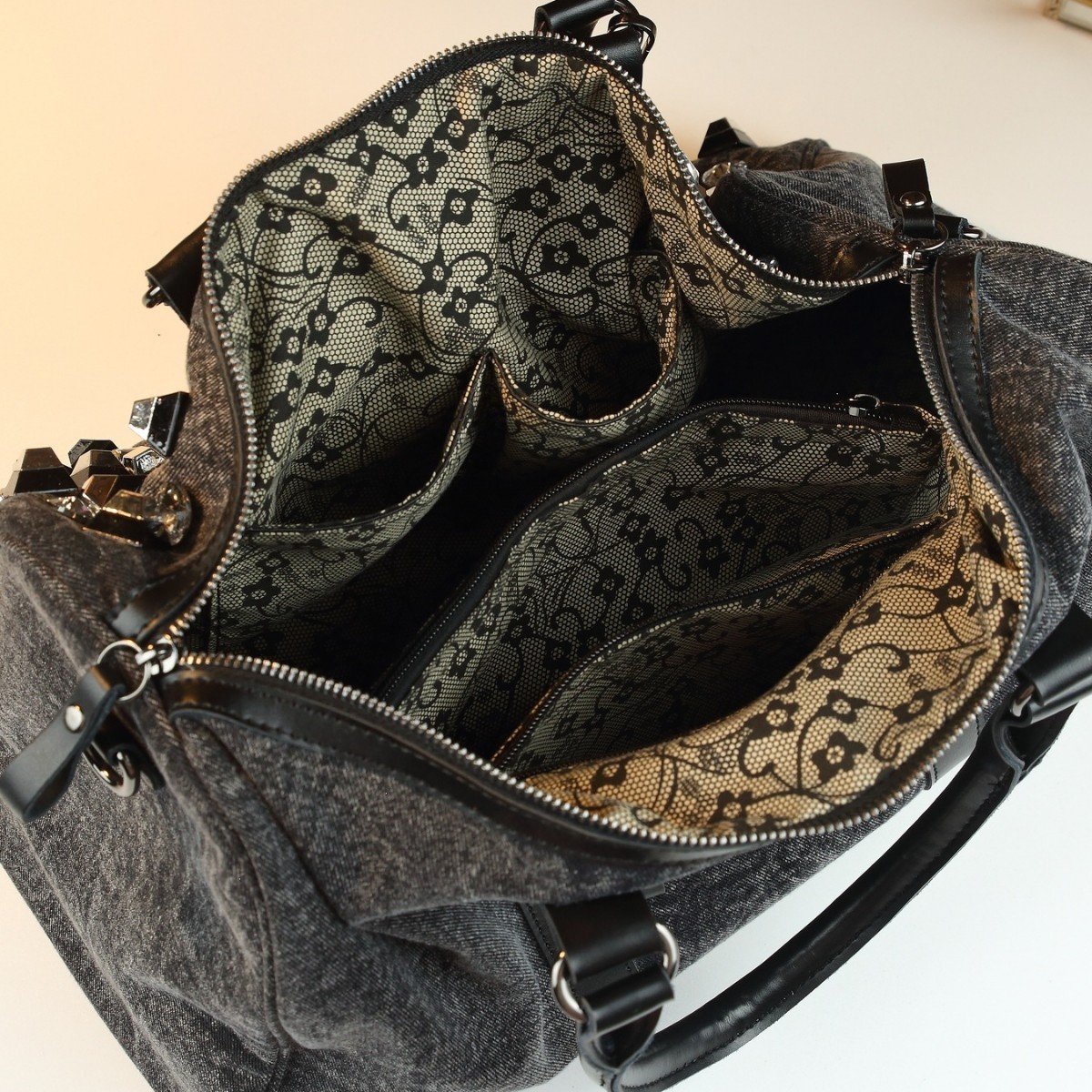 Large-Capacity Casual Travel Rhinestone Embellished Handbag Shoulder Crossbody Bag - Image 5