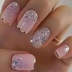Upgrade Your Look with 24 Short Square Press-On Nails, Minimalist Design, Glossy Fake Nails, Extendable And Detachable Nails, with Jelly Glue, 1 Nail File, 1