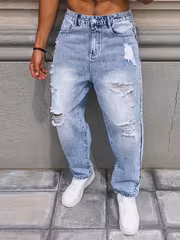 Men's Jeans, Loose, Non-bulk, Casual Blue Jeans, Are Perfect for Daily Casual Wear, Simple and High-end. - Image 6