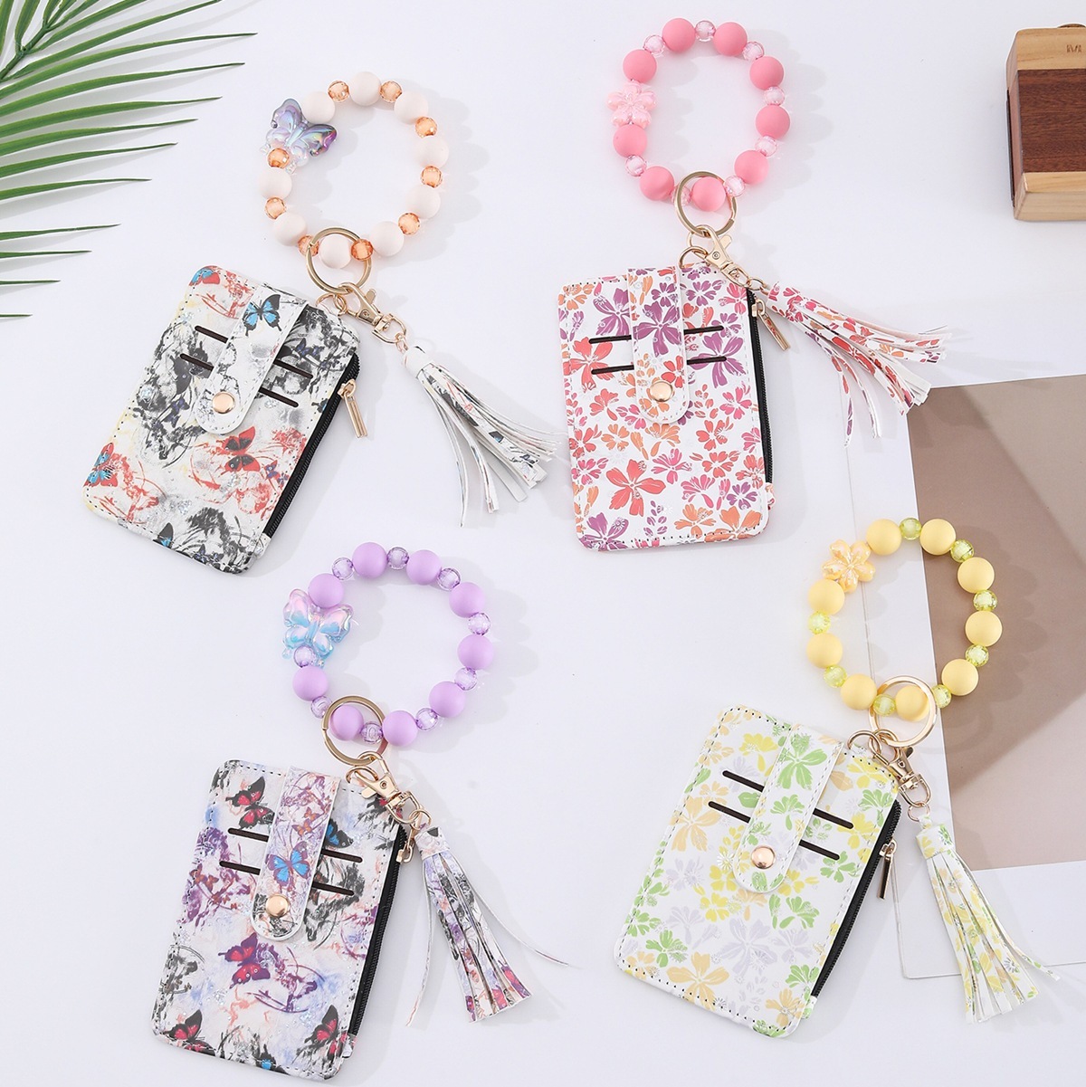 Multi-card Slot Zippered Coin Purse With A Tassel Charm - Image 7