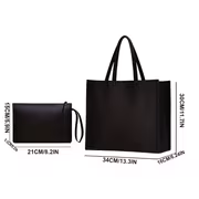 Two-Piece Set Bag Handbag, with Letter Printing - Spacious And Durable, Including a Matching Makeup Bag, Magnetic Closure - Perfect for - Image 6