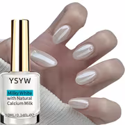 Spring Summer Pearl White Armor Strengthener - YSYW 10ML Nail Oil, Natural Quick-Dry, No Light Needed, Easy Application, Long-Lasting Glossy Square, Pearlescent Effect, Salon-Quality Manicure, Suitable for Daily Commute Wear - Image 6