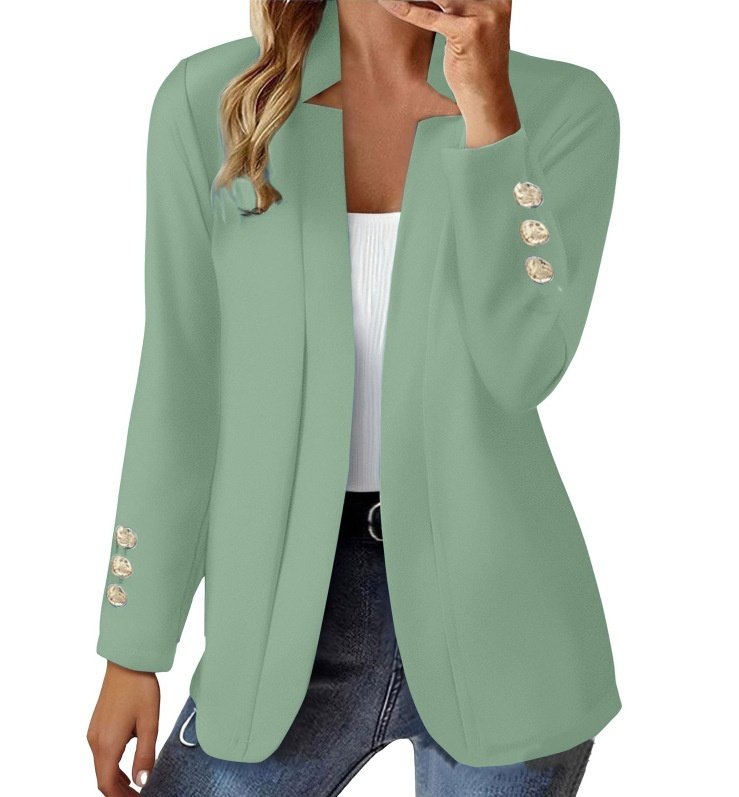 Womens Suit Long-sleeve Cufflink Cardigan Jacket - Image 5