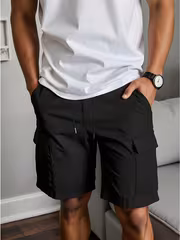 Plus Size Men'S Shorts with Pockets, Running, Athletic Wear, Gym, Crossfit, Training - Image 2