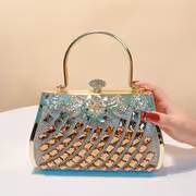 This Elegant Vintage Evening Bag Adorned with Rhinestones Is Perfect for Weddings, Prom Parties, Birthday Gifts, Valentine'S Day, Mother'S Day, Christmas, Back-To-School Season, Carnivals, Thanksgiving, And Ramadan Events - Image 3