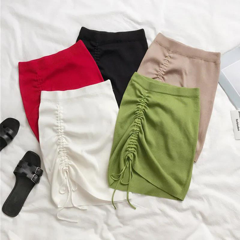 Hot Girl Hip Skirt Design High Waist With Straps Stretch Knitted Women's Skirt - Image 10