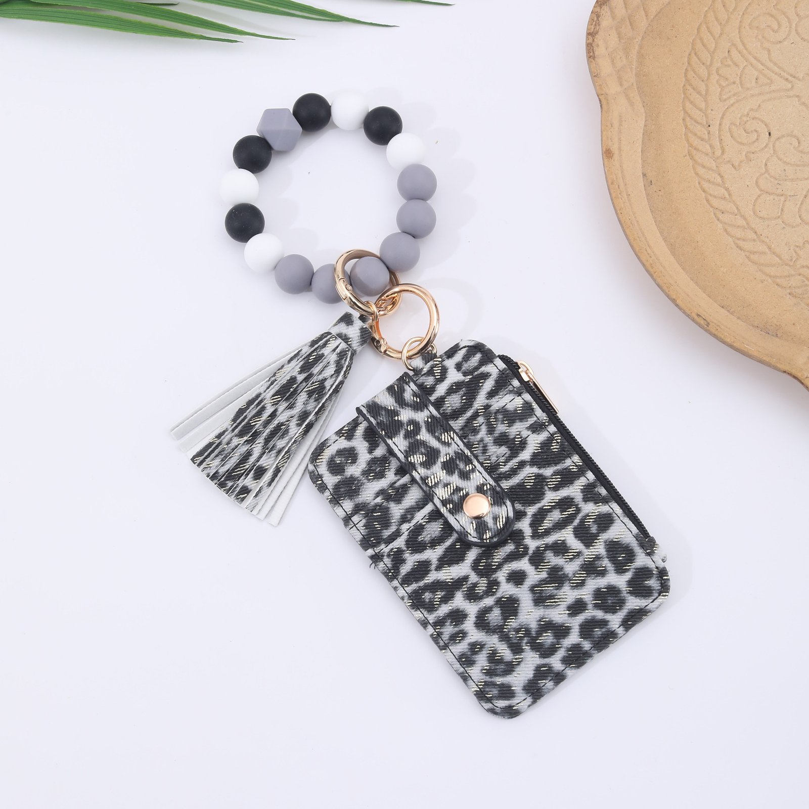 Silicone Bead Bracelet Weaving Pattern Card Holder Coin Purse - Image 2