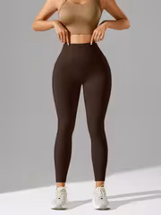 Solid Color Quick Drying Sports Leggings, Stretchy Running Fitness Yoga Pants, Women's Activewear - Image 5