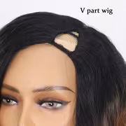 Yaki Kinky Straight V Part Wigs with Curly Ends Synthetic Hair Wig Yaki Textural Loose Wave Wig Layered Wavy Wigs for Women Heat Resistant Fiber Daily Life Party Or Cosplay Use - Image 9