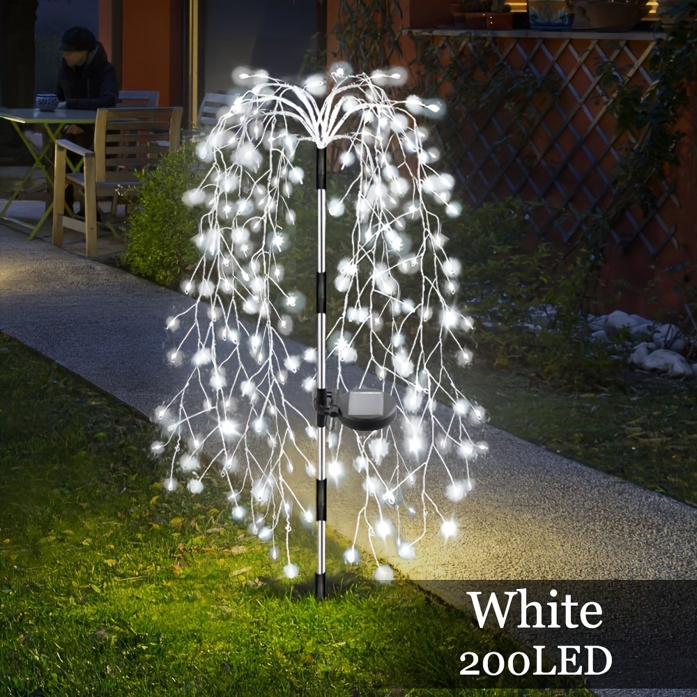 Solar Garden Lights Outdoor LED, Firecracker Willow Fireworks Lights with 8 Lighting Modes, Solar Powered LED Firecrack Lights for Yard Path Parties Camping Picnic Garden Pation, Perfect for Christmas Halloween Thanksgiving Decor Smart Switch - Image 2