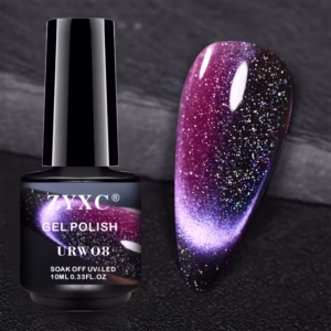 ZYXC 10Ml Cat Eye Gel Nail Polish, 9D Cat Eye Gel Nail Polish, Chameleon Gel Polish That Can Be Removed with Light, Purple Glitter Nail Polish Designed for Professional Salon Use