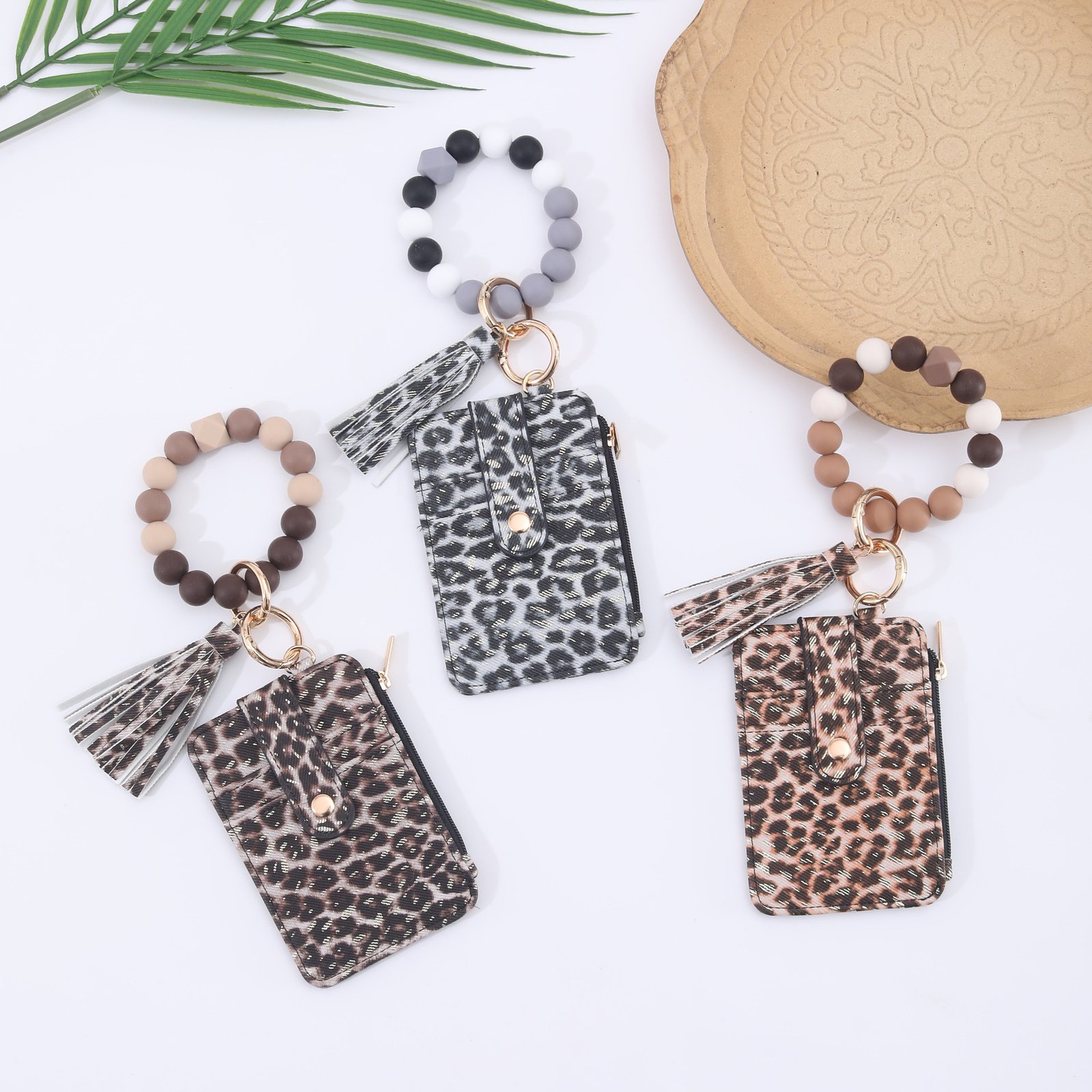 Silicone Bead Bracelet Weaving Pattern Card Holder Coin Purse - Image 6