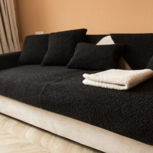 Sofa Cushion Non-slip Thickened Fabric Lambswool Cover Cloth