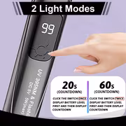 A Compact Black 395Nm Mini Flashlight, This Portable Purple Lamp Is Designed for Nail Polish And Features a Countdown Timer. It Is USB Rechargeable And Offers Two Lighting Modes, Making It Suitable for Both Nail And Detecting Pet Urine Stains - Image 7