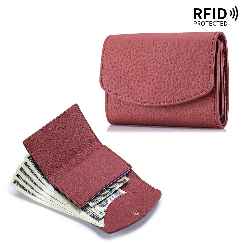 Japanese-style Short Wallet For Women Made From Top-layer Cowhide With A Premium Feel - Image 6