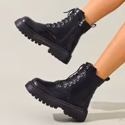 Retro Literary Style Women'S Casual Lace-Up Ankle Boots, Winter Niche Design Sense Outdoor Versatile Short Boots, Unique Design And Soft Tones Full of Literary Film Texture., Women Shoes - Image 5
