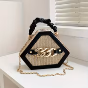 New Fashion Niche Versatile, Trendy And Trendy Chain Grass Woven Bag, Single Shoulder Bag, Diamond Bag, Crossbody Bag, Handbag Box - Image 3