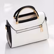 Wo White Synthetic Mini Handbag & Crossbody Handbag-Purse - Golden-Tone Hardware, Black-Tipped Strap, Zipper Closure, Multi-Compart T Handbag - Elegant Everyday for, Parties, (Pink/) - Synthetic Hand - Image 6